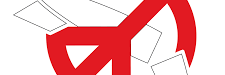 ICAN Finlandin logossa punainen rauhanmerkki on asetettu ikään kuin kieltomerkiksi ohjuksen päälle.